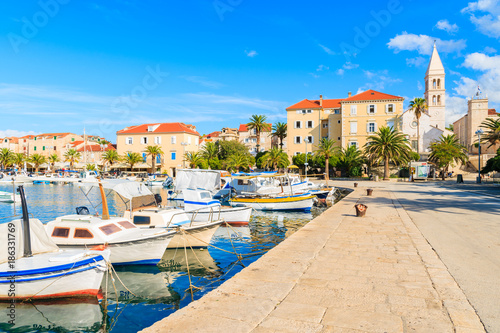 Wallpaper Mural Colorful fishing boats in Supetar port, Brac island, Croatia Torontodigital.ca