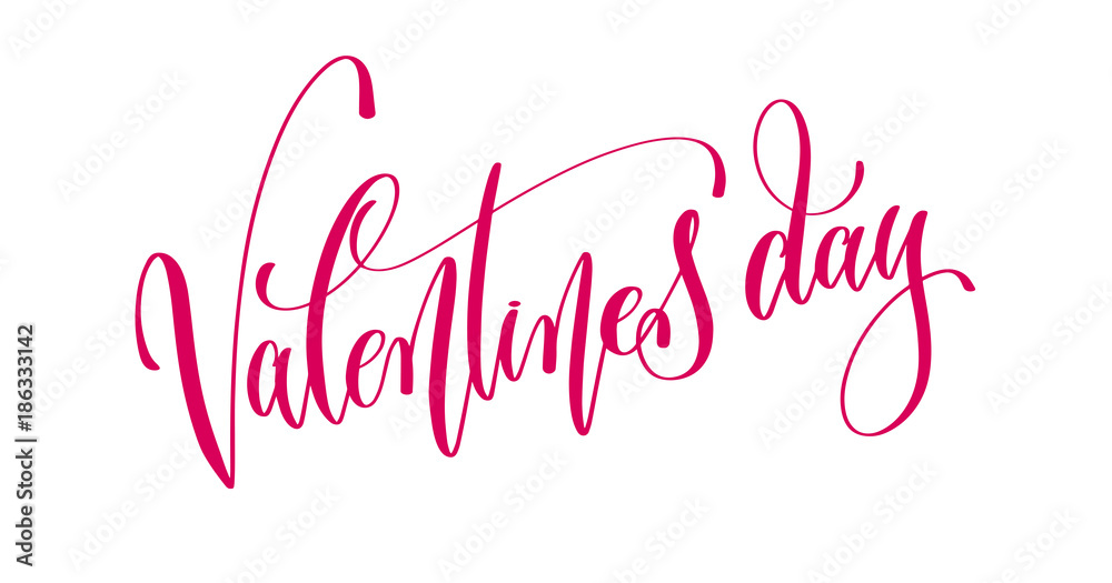 Valentines day - hand lettering inscription text to 14 february