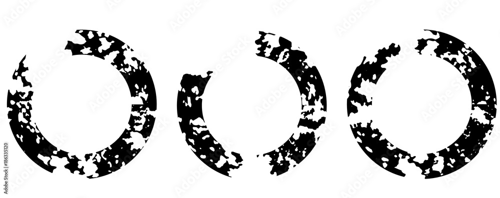 Set of 3 grunge textured abstract round frame. Vector grunge design elements logo . Vector abstract shapes. Retro round frame, frame. Vector eps 10. Set of 3 grunge textured abstract round frame. Vector grunge design elements logo . Vector abstract shapes. Retro round frame, frame. Vector eps 10.