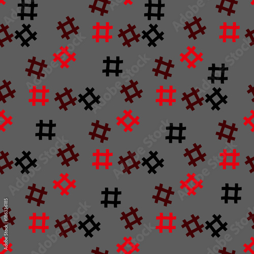 Hashtag icon seamless pattern. Hashtag random seamless pattern