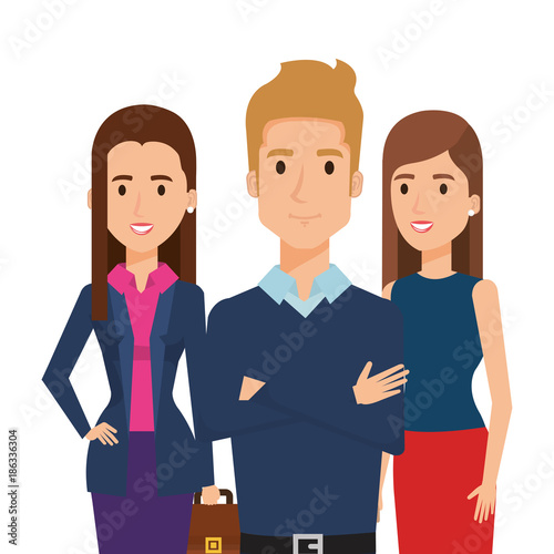 business people group avatars characters vector illustration design