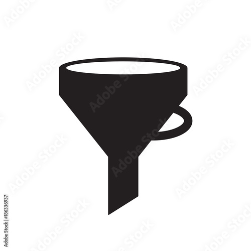 black funnel icon- vector illustration