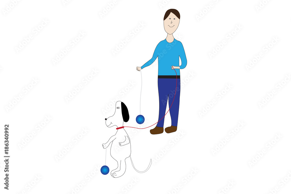 Walking the Dog on Yo Yo illustration