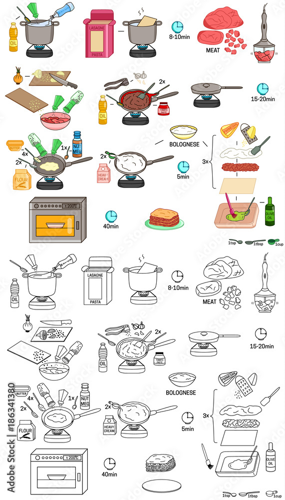 Recipe Lasagna DIY instruction including sketch Recipe Lasagna DIY instruction including sketch