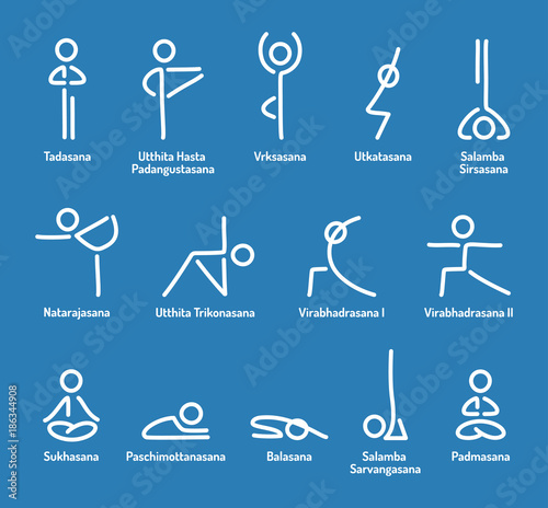 Yoga poses icons
