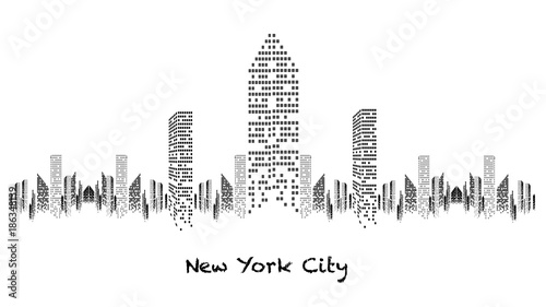 Building blanc et noir   clair   en construction  gratte-ciel  immeuble  lumi  re  new york  habitation  maison