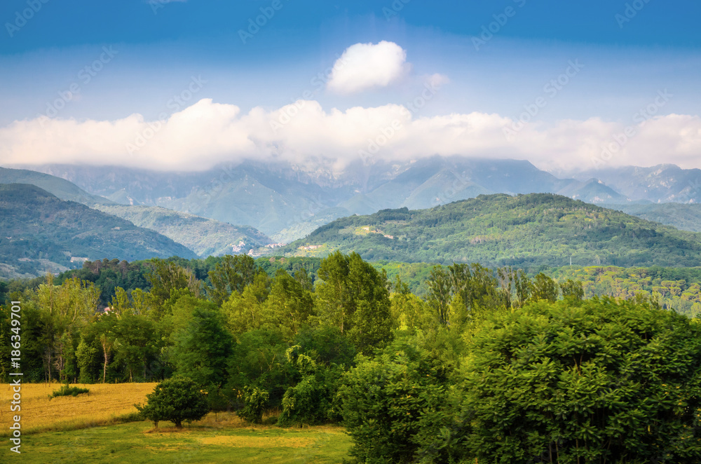Summer panorama of Apennines mountains, Italy