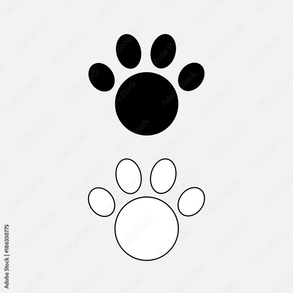 Cat paw icon vector Cat paw icon vector