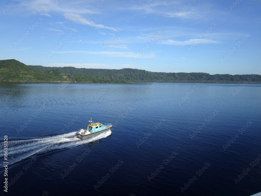 Scene of Simpson Harbour and Rabaul from a cruise ship. Scene of Simpson Harbour and Rabaul from a cruise ship.