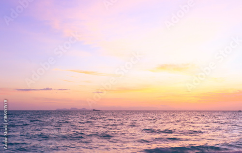 World environment day concept: Sea autumn sunset background