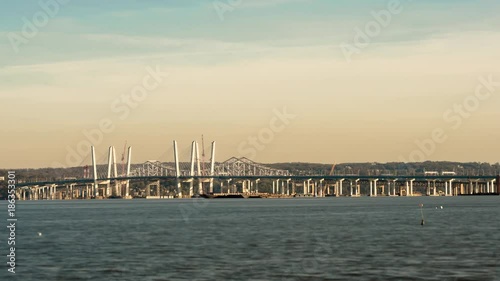 Tappan Zee Bridge Gov. Mario M. Cuomo Bridge Hudson River Timelapse New Tappan Zee Bridge under construction. photo