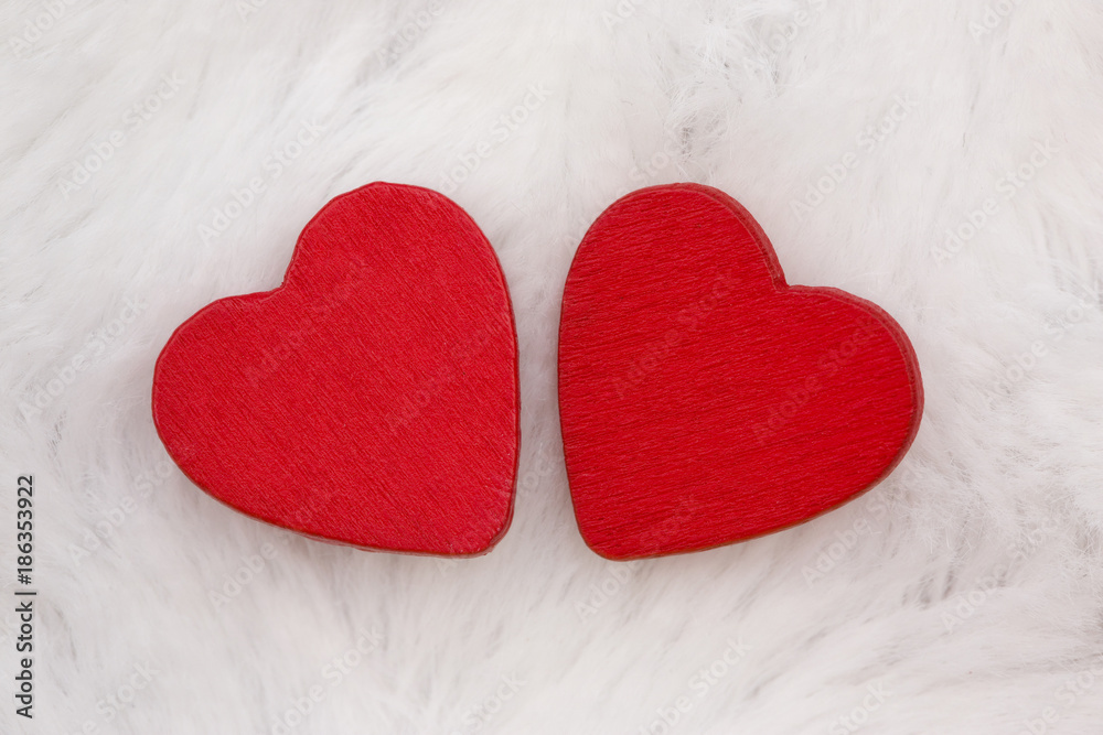 Obraz premium Valentines Day Themed Background on Soft White Fur