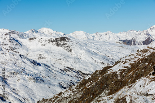 France Savoie, mountains in Val Thorens ski resort © thomathzac23