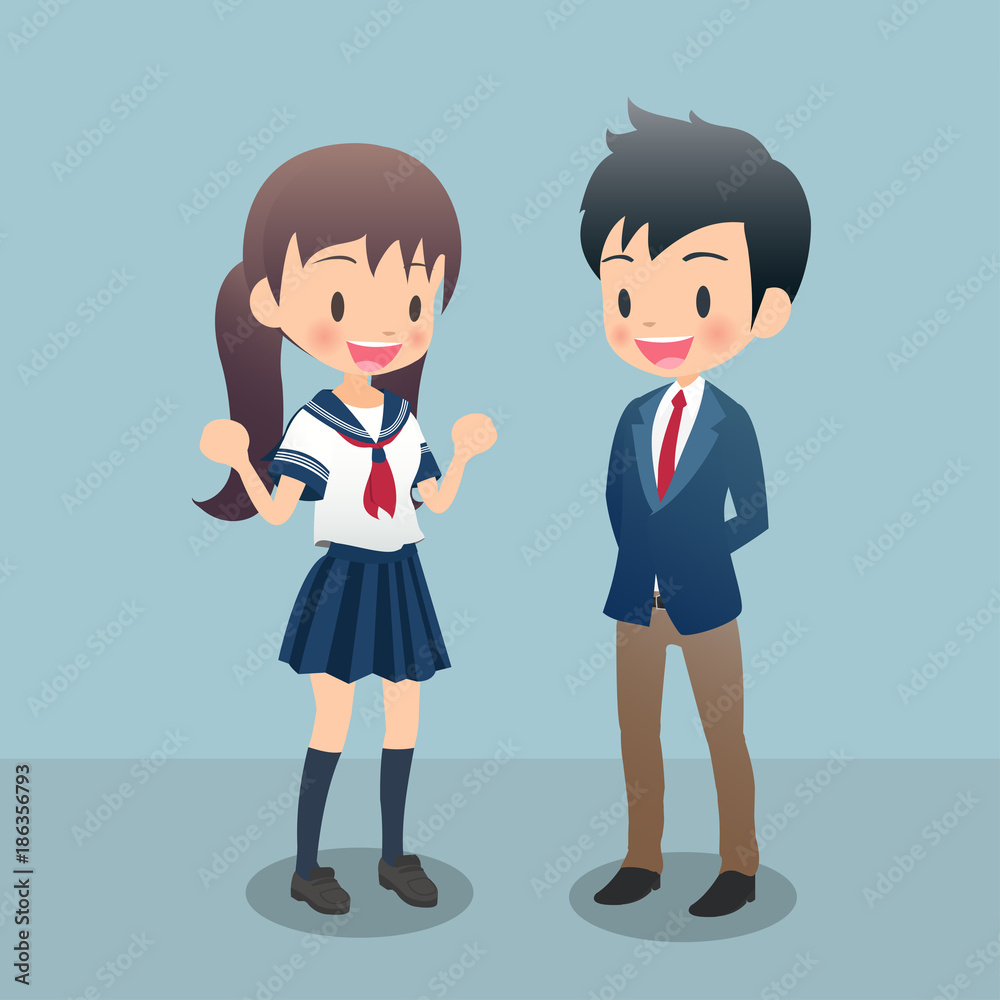 男女の学生のイラスト画像 Stock Vector Adobe Stock