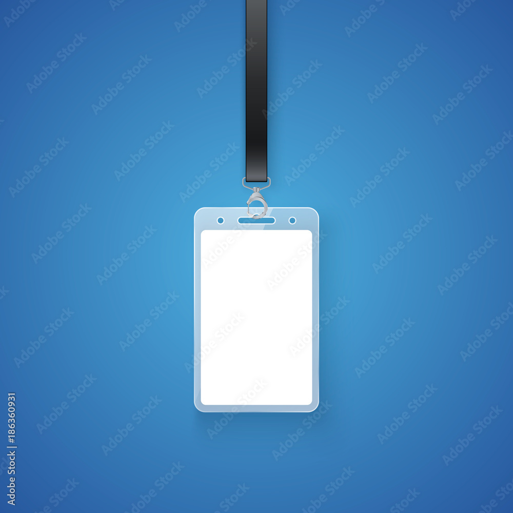 Realistic personal permit. Professional identification card id badge holder, access card. Vector illustration Realistic personal permit. Professional identification card id badge holder, access card. Vector illustration