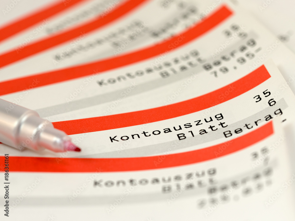 Kontoauszüge, Girokonto, Kontostand Stock Photo Adobe Stock