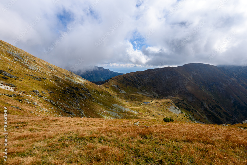 slovakian carpathian mountains in autumn.