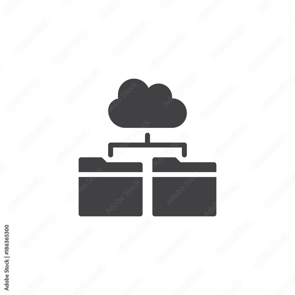 Cloud folder icon vector, filled flat sign, solid pictogram isolated on white. Cloud computing symbol, logo illustration. Cloud folder icon vector, filled flat sign, solid pictogram isolated on white. Cloud computing symbol, logo illustration.