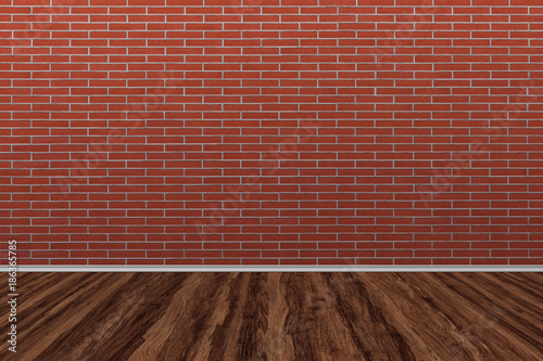 Old brick wall with old wooden floor. Old Room Background.