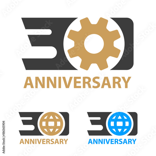 30 years anniversary industry gear globe number