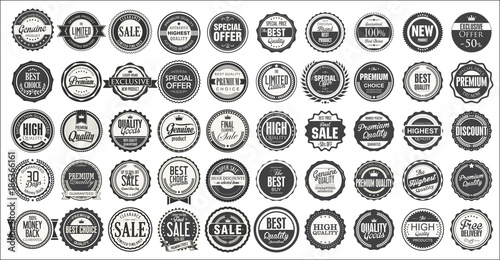 Valokuvatapetti Retro vintage badges and labels mega collection