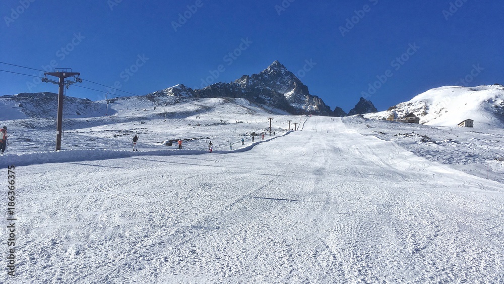 pista da sci a Crissolo località del Piemonte
