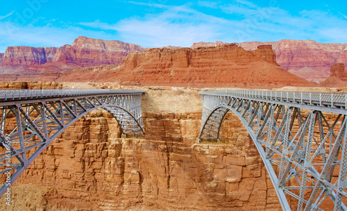 Navajo Bridges crossing the colorado river at Marble Canyon Arizona