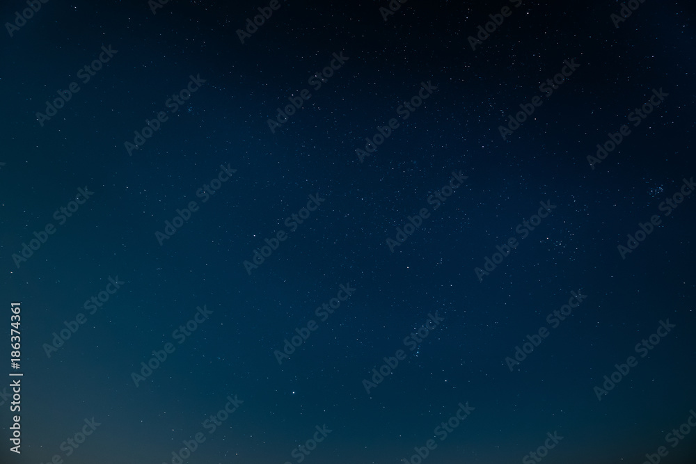 Night Starry Sky Background. Night View Of Natural Glowing Stars