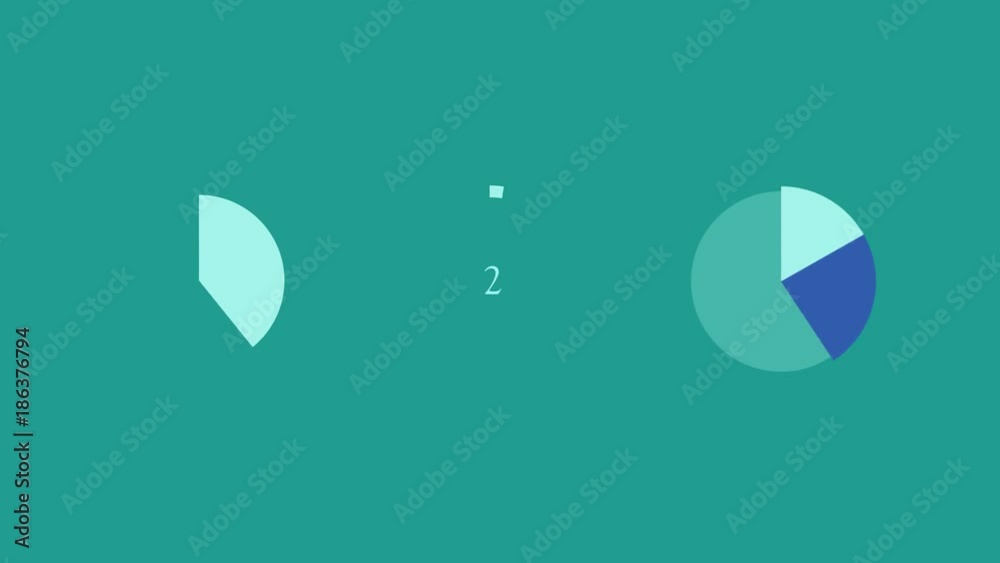 Set of three simple moving pie charts and donuts. Icon or logo in modern flat style pictogram for web site design and mobile apps.