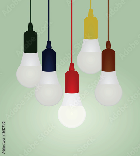 Colorful bulbs. vector illustration