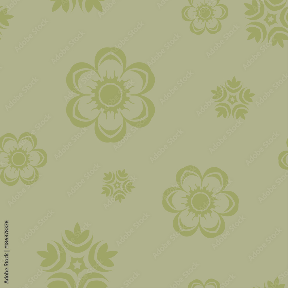 Olive green floral seamless pattern Olive green floral seamless pattern