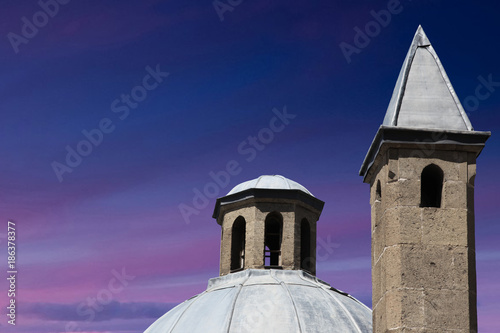 Chimneys of the Rustem Pasha Caravanserai (at the present time it is known as Tashan). Yakutiye, Erzurum, Turkey
 photo