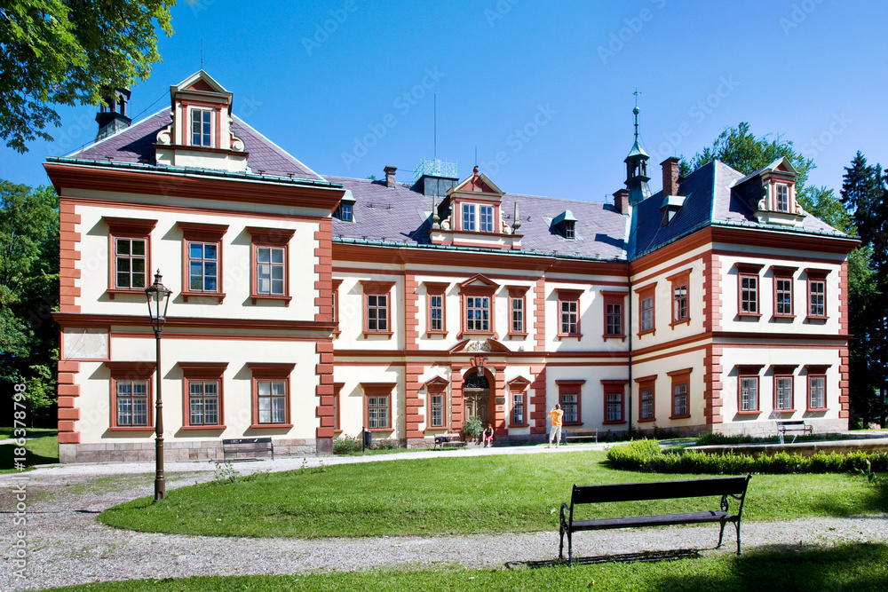 renaissance castle with Museum of Giant Mountain region, Jilemnice, Krkonose mountains, Czech republic.