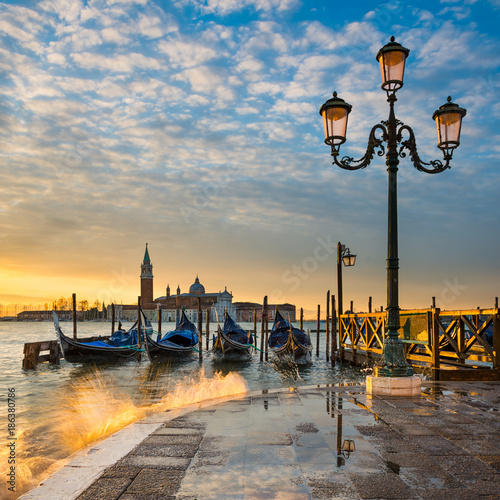 Sunrise at the Grand Canal in Venice, Italy