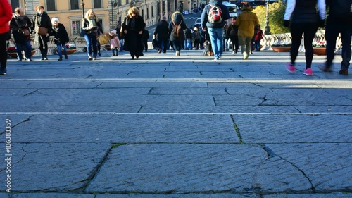 Campidoglio square with entrance stairs at sunrise, Capitoline hill in Rome, Italy