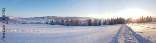 Poranek w zimie. Panorama