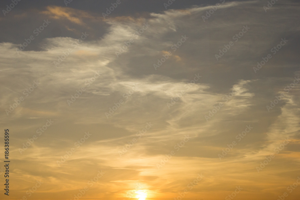 Twilight golden sky background