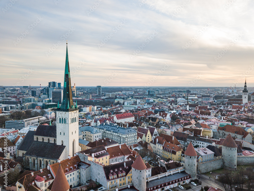 Aerial view of city Tallinn Estonia Aerial view of city Tallinn Estonia