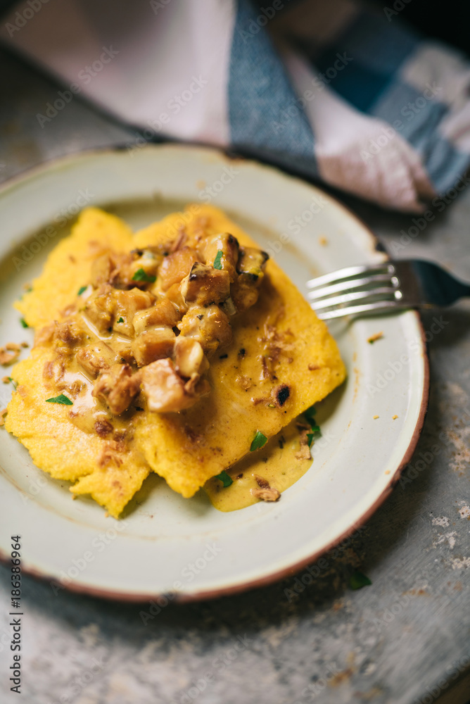 Polenta with butternut squash in cream Polenta with butternut squash in cream