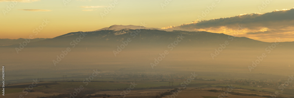 Panorama of Vitosha mountain, Sofia, Bulgaria.