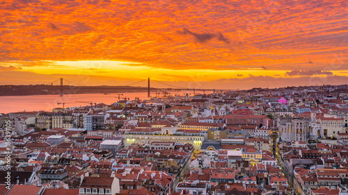 Lisbon Portugal Sunset from São Jorge Castle