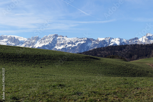 Blick auf die Schweizer Berge (Walgau)