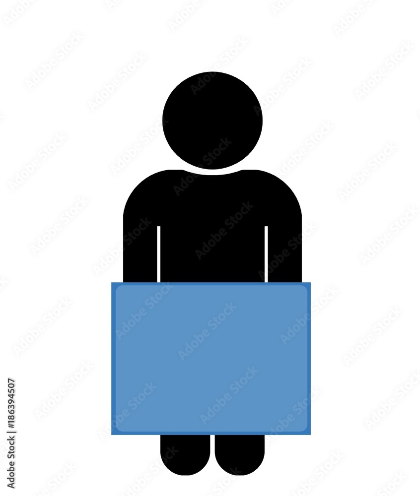 Homme tenant un tableau vide Homme tenant un tableau vide