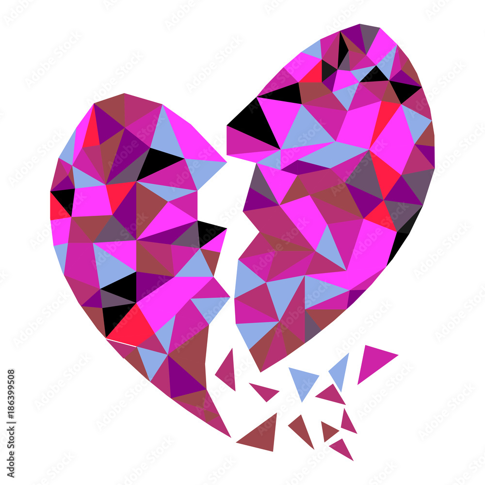 Abstract geometric Polygon Broken heart valentine.Vector illustration Abstract geometric Polygon Broken heart valentine.Vector illustration