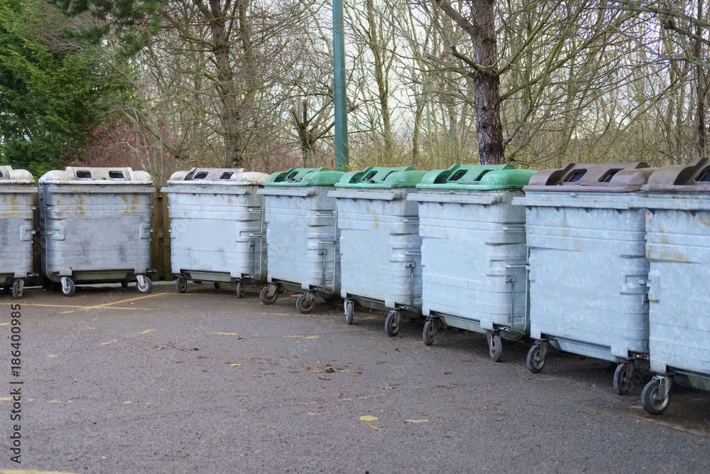 Recycling containers storage bank for glass wood paper food and plastic help save environment and pollution Recycling containers storage bank for glass wood paper food and plastic help save environment and pollution
