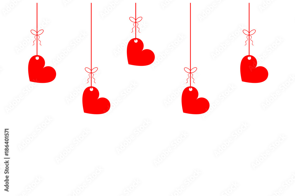 valentines day card with red hearts vector valentines day card with red hearts vector