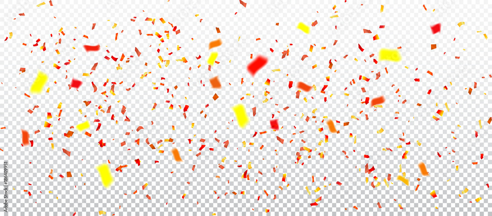 colorful confetti on transperent background