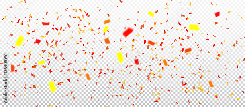 colorful confetti on transperent background