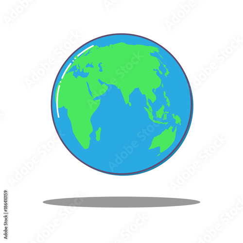 Flat dlobal world icon, vector Earth