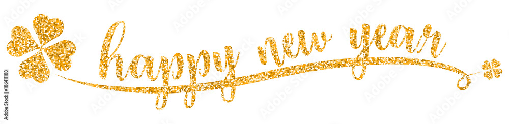 Frohes neues Jahr Glitzer gold Vektor isoliert